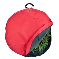 Santa's Bag 30" Hanging Christmas Wreath Storage Container