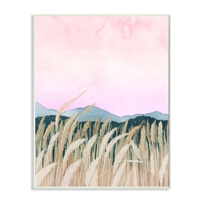 Stupell Industries Wheat Field Watercolor Wooden Wall Plaque