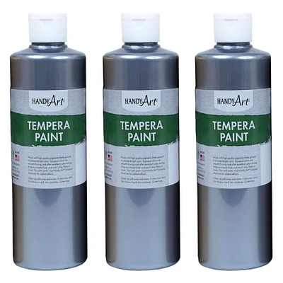 6 Packs: 3 ct. (18 total) Handy Art® Silver Metallic Tempera Paint
