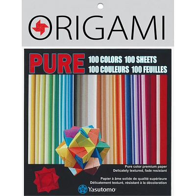 Yasutomo Colored Pure Origami Paper, 100 Sheets