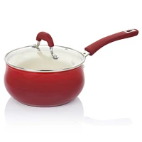 Oster Corbett 8-Piece Red Nonstick Aluminum Cookware Set