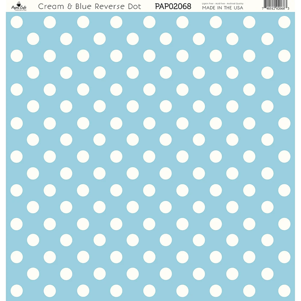 Paper Café Cream & Reverse Dot 12" x 12" Cardstock