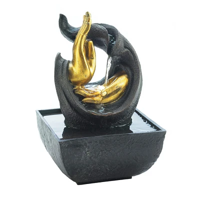 8" Golden Hands LED Tabletop Fountain
