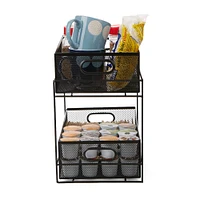 Mind Reader 2-Tier Metal Mesh Organizer Slide Out Basket Drawer