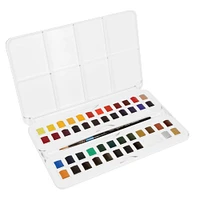 Daler-Rowney® Aquafine 48-Color Half-Pan Watercolor Travel Set with Brush