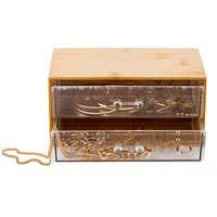 Simplify Bamboo 2-Tier Cosmetic & Jewelry Chest