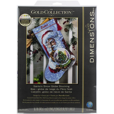 Dimensions® Gold Collection Santa's Snowglobe Stocking Counted Cross Stitch Kit