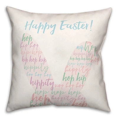 Hippity Hop Easter Bunny Throw Pillow