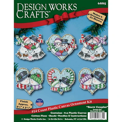 Design Works™ Snow Couple Plastic Canvas Ornament Kit