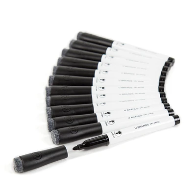 U Brands™ Black Medium Point Dry Erase Marker Set