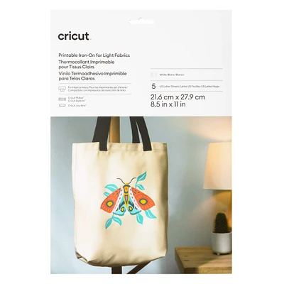 Cricut® US Letter Printable Iron-On For Light Fabrics, 5ct.
