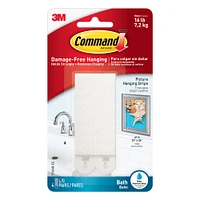 Command™ White Large Bath Picture Hanging Strips