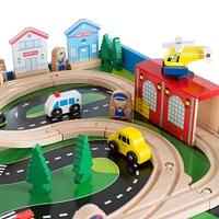 Toy Time Wooden Train Set Table