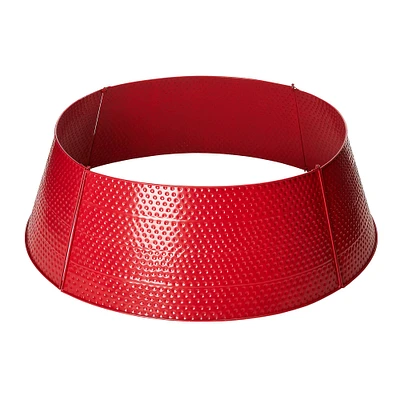 Glitzhome® Red 40.5" Hammered Metal Tree Collar