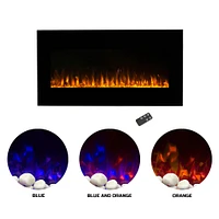 Hastings Home 36" Black LED Electric Fireplace