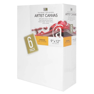 Art Advantage® 6 Pack 9" x 12" Visual Edge Artist Canvas
