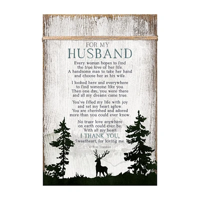 For My Husband Plaque with Easel and Wall Hanger