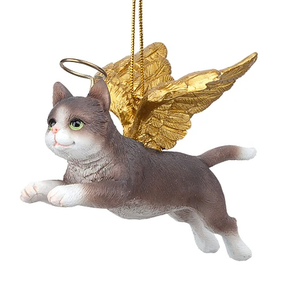 Design Toscano Honor the Feline Tabby Cat Angel Ornament