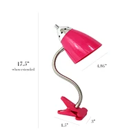 LimeLights 17.5" Flossy Flexible Gooseneck Clip Light Desk Lamp