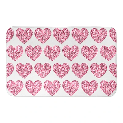 Floral Heart Pattern Bath Mat 34x21 Bath Mat