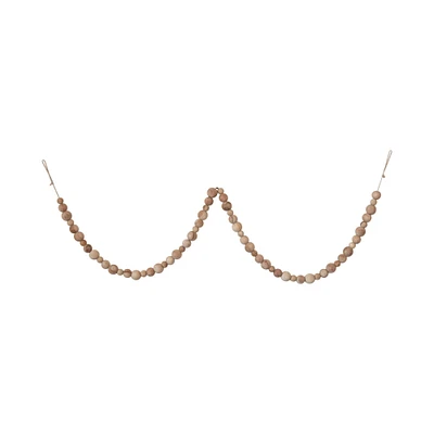 Hello Honey® 6ft. Natural Mango Wood Bead Garland