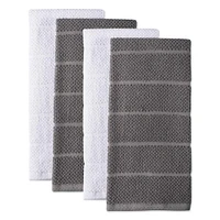 DII® Gray & White Basic Chef Terry Dishtowel Set