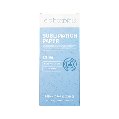 Craft Express White 4" x 9.5" Mug Sublimation Paper, 110 Sheets