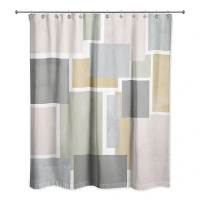 Muted Abstract Squares 71" x 74" Shower Curtain