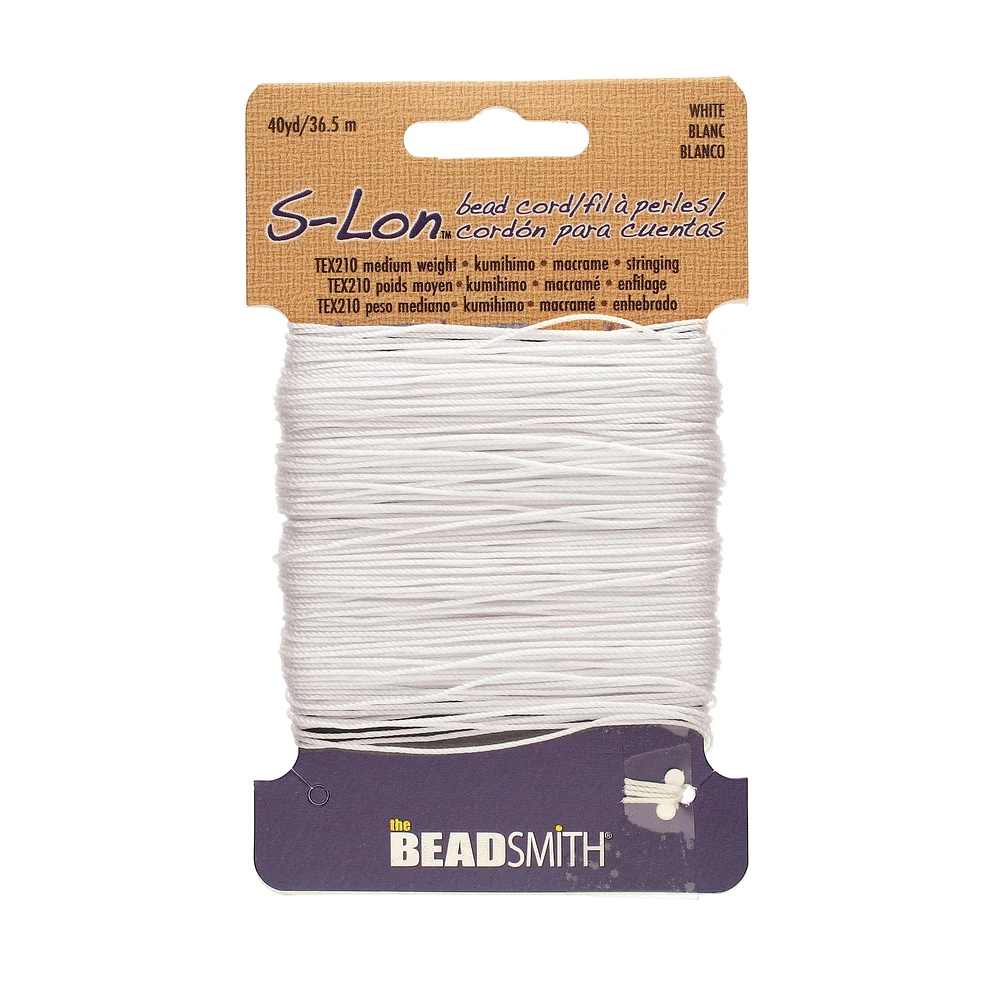 12 Pack: The Beadsmith® S-Lon® 0.5mm White Bead Cord