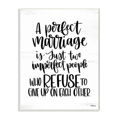 Stupell Industries Perfect Marriage Imperfect People Quote Wood Wall Plaque