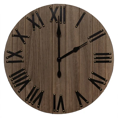 Elegant Designs Handsome 21" Farmhouse Wood Wall Clock