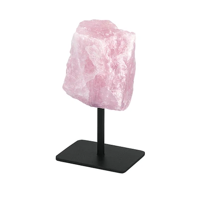 Rose Quartz on metal Stand