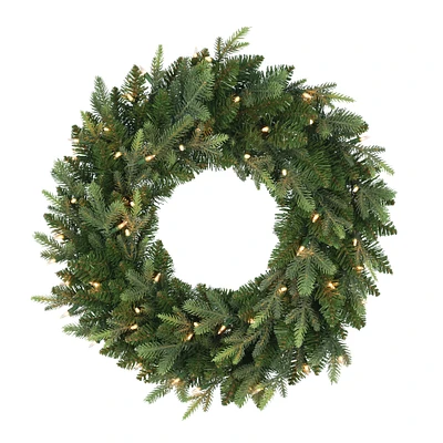 24" Pre-Lit Balsam Fir Wreath