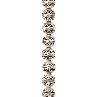 12 Pack:  Silver Metal Filigree Round Beads, 12mm by Bead Landing™