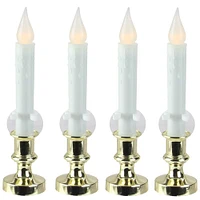 White & Gold LED C5 Flickering Window Christmas Candle Lamp With Timer