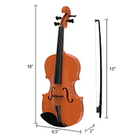 Toy Time Kid's Toy Violin with 4 Adjustable Strings & Bow