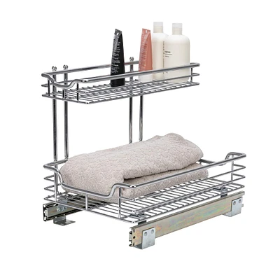 Household Essentials Glidez Chrome 2-Tier Cabinet Organizer