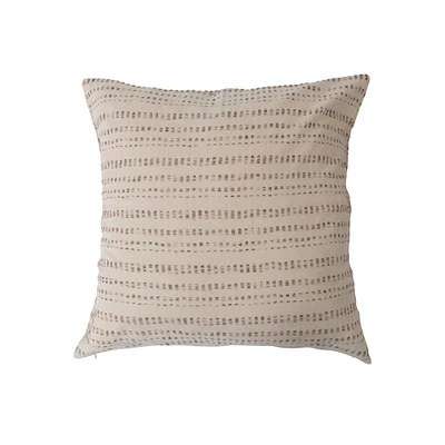 Taupe Woven Patterned Pillow