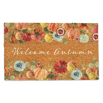 Welcome Autumn Watercolor Pumpkin Doormat