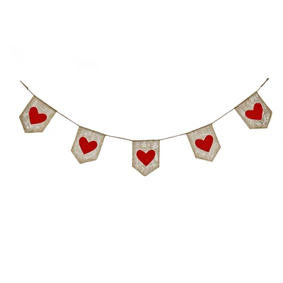 6ft. Red Hearts Valentine's Day Jute Garland