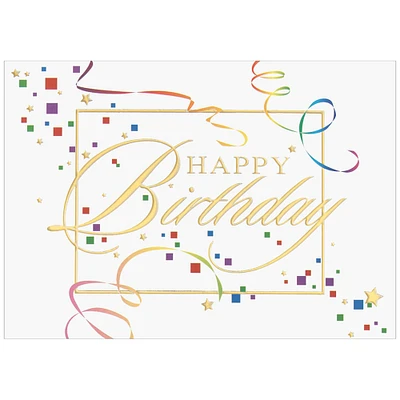 JAM Paper 5.625" x 7.875" Happy Birthday Squares Birthday Cards & Envelopes, 25ct.