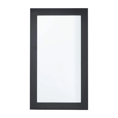 42" Black Rectangle Wood Contemporary Wall Mirror
