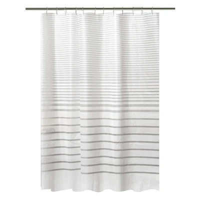 Bath Bliss White Stripe Design Shower Curtain