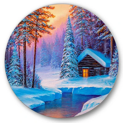 Designart - Old Cabin In Winter Forest I