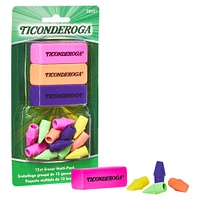 Ticonderoga® Neon Beveled & Wedge Cap Eraser Combo Set, 8 Packs of 15