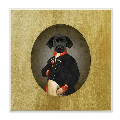 Stupell Industries Funny Black Dog Wearing Suit Wall Plaque Art