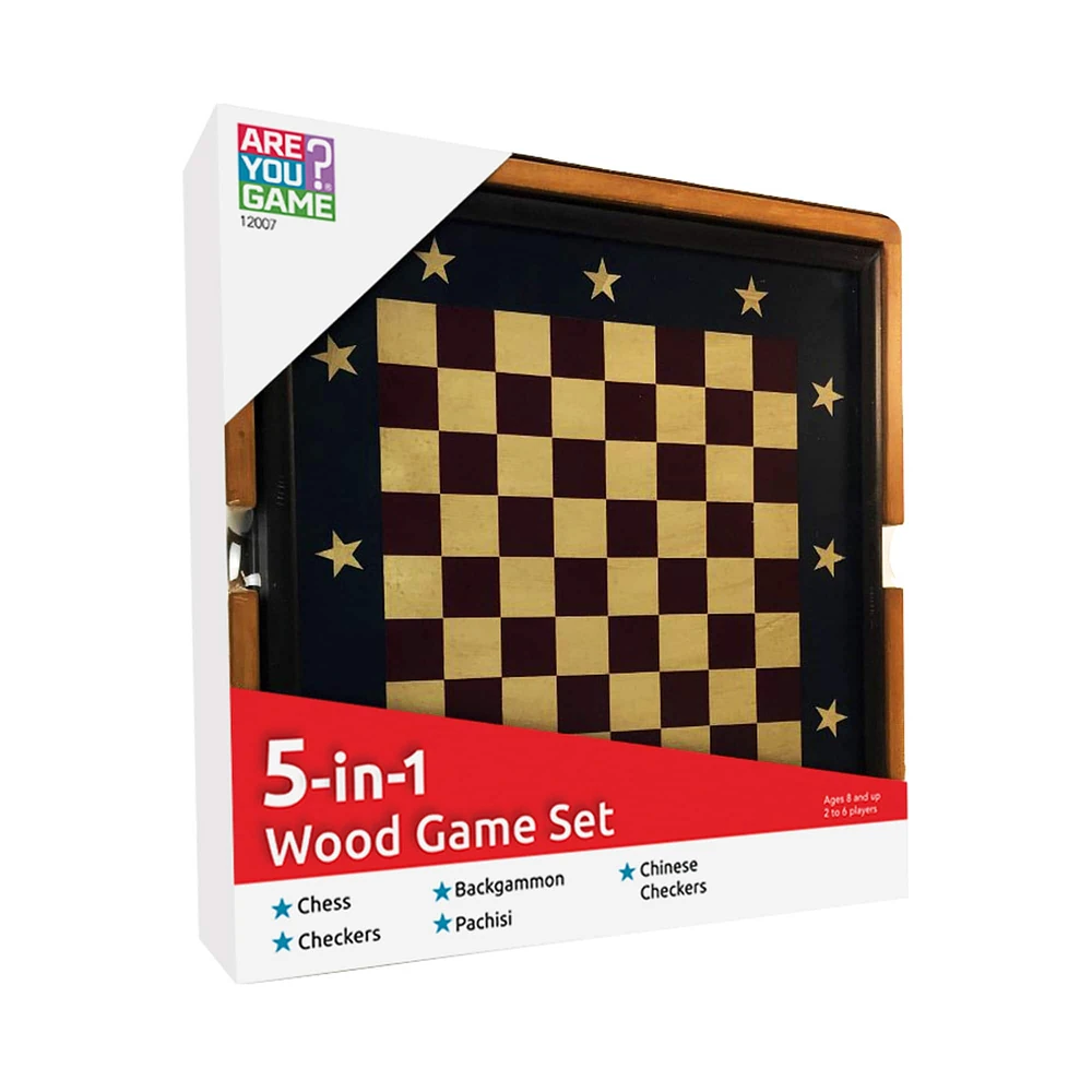 5-in-1 Wood Game Set