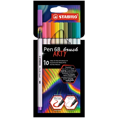 STABILO® Pen 68 Brush ARTY 10-Color Marker Set