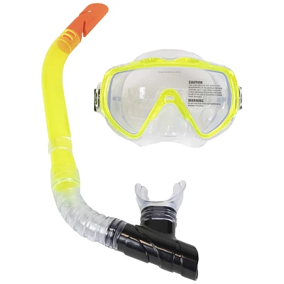 Swim Central Neon Yellow Sea Searcher Thermotech Mask & Snorkel Set