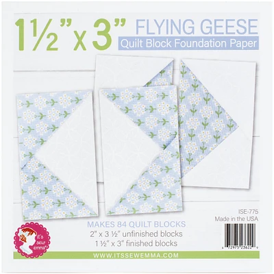 It's Sew Emma® Flying Geese Quilt Block Foundation Paper, 1.5" x 3"